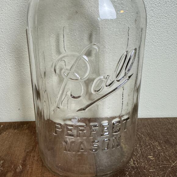 Ball Clear Glass 1923-1933 Ribbed half‎ Gallon Perfect Mason Jar - Picture 7 of 8